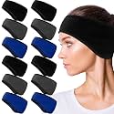 Geyoga 12 Pcs Ear Warmer Headband, Black, Royal Blue, Dark Gray