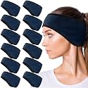 Geyoga 12 Pcs Ear Warmer Headband, Navy Blue