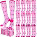 Geyoga 2/4/6/12/24/48 Pairs Pink Breast Cancer Awareness Socks Bulk Women