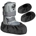 Geyoga 2 Pcs Walking Boot Cover Waterproof for Orthopedic CAM Boots, Non Slip Reusable Oxford Cloth Medical Boot Protector for Rain & Snow(Small,Black)