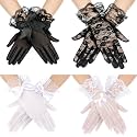Geyoga 4 Pairs Lace Gloves Women Tea Party Gloves