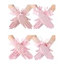 Geyoga 4 Pairs Lace Gloves Women Tea Party Gloves