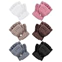 Geyoga 6 Pairs Kids Fingerless Gloves