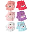 Geyoga 6 Pairs Kids Fingerless Gloves