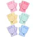 Geyoga 6 Pairs Kids Fingerless Gloves