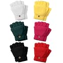 Geyoga 6 Pairs Kids Fingerless Gloves