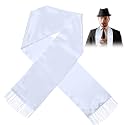 Geyoga White Scarf Men 1920's Scarf with Tassels Halloween Costume Women