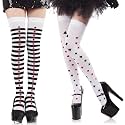 Geyoga Women Thigh High Socks Harlequin Clown Costume Halloween Cosplay