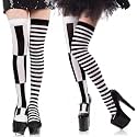 Geyoga Halloween Stocking Costume Women Red Heart Cosplay Thigh High Sock