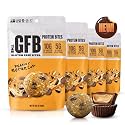 The GFB Chocolate Peanut Butter Cup High Protein Bites | Certified Gluten Free Snacks | Super Tasty Plant Based Protein Balls | Travel Ready Non-GMO Kosher &amp; Vegan Snacks | Resealable 4oz Bags, 4 Pack