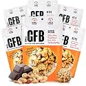 The GFB Dark Chocolate Peanut Butter Protein Bites | Certified Gluten Free Snack Bites | Super Tasty Plant Based Protein Balls | Travel Ready Non-GMO Kosher &amp; Vegan Snacks | Resealable 4oz Bags, 6 Pack