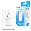 GFCI Outlet Light Switch Combo, 15A Self-Test TR ETL Listed 1 Pack