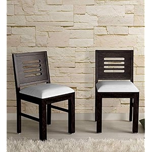 gfh solid sheesham wood dining chairs only  wooden set of 2 dinning chair for kitchen amp dining room  chairs with cushion  all chestnut finish set of 2