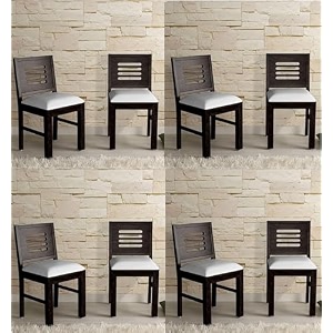 gfh solid sheesham wood dining chairs only  wooden set of 2 dinning chair for kitchen amp dining room  chairs with cushion  all chestnut finish set of 8