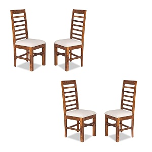 gfh solid sheesham wood dining chairs only  wooden set of 2 dinning chair for kitchen amp dining room  chairs with cushion  all natural teak finish set of 4