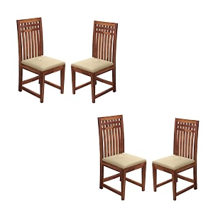 gfh solid sheesham wood dining chairs only  wooden set of 2 dinning chair for kitchen amp dining room  chairs with cushion  all honey finish set of 4