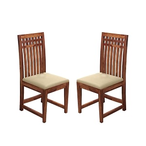 gfh solid sheesham wood dining chairs only  wooden set of 2 dinning chair for kitchen amp dining room  chairs with cushion  all honey finish set of 2