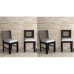 gfh solid sheesham wood dining chairs only  wooden set of 2 dinning chair for kitchen amp dining room  chairs with cushion  all chestnut finish set of 4