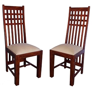 gfh solid sheesham wood dining chairs only  wooden set of 2 dinning chair for kitchen amp dining room  chairs with cushion  all natural set of 2