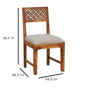 gfh solid sheesham wood dining chairs only  wooden set of 2 dinning chair for kitchen amp dining room  chairs with cushion  all natural teak finish set of 4