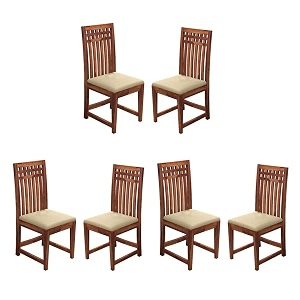 gfh solid sheesham wood dining chairs only  wooden set of 2 dinning chair for kitchen amp dining room  chairs with cushion  all natural teak finish set of 6