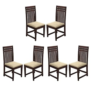gfh solid sheesham wood dining chairs only  wooden set of 2 dinning chair for kitchen amp dining room  chairs with cushion  all walnut finish set of 6