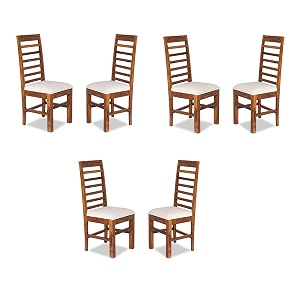 gfh solid sheesham wood dining chairs only  wooden set of 2 dinning chair for kitchen amp dining room  chairs with cushion  all natural teak finish set of 6