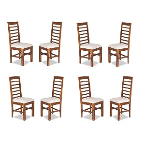 gfh solid sheesham wood dining chairs only  wooden set of 2 dinning chair for kitchen amp dining room  chairs with cushion  all natural teak finish set of 8