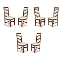 GFH Solid Sheesham Wood Dining Chairs Only | Wooden Set of 2 Dinning Chair for Kitchen &amp; Dining Room | Chairs with Cushion | All (Natural Teak Finish, Set of 6)