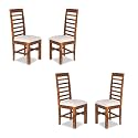 GFH Solid Sheesham Wood Dining Chairs Only | Wooden Set of 2 Dinning Chair for Kitchen &amp; Dining Room | Chairs with Cushion | All (Natural Teak Finish, Set of 4)