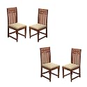 GFH Solid Sheesham Wood Dining Chairs Only | Wooden Set of 2 Dinning Chair for Kitchen & Dining Room | Chairs with Cushion | All (Honey Finish, Set of 4)