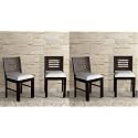 GFH Solid Sheesham Wood Dining Chairs Only | Wooden Set of 2 Dinning Chair for Kitchen &amp; Dining Room | Chairs with Cushion | All (Chestnut Finish, Set of 4)