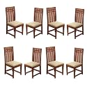 GFH Solid Sheesham Wood Dining Chairs Only | Wooden Set of 2 Dinning Chair for Kitchen &amp; Dining Room | Chairs with Cushion | All (Natural Teak Finish, Set of 8)