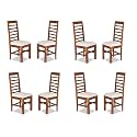 GFH Solid Sheesham Wood Dining Chairs Only | Wooden Set of 2 Dinning Chair for Kitchen &amp; Dining Room | Chairs with Cushion | All (Natural Teak Finish, Set of 8)