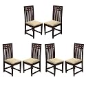 GFH Solid Sheesham Wood Dining Chairs Only | Wooden Set of 2 Dinning Chair for Kitchen &amp; Dining Room | Chairs with Cushion | All (Walnut Finish, Set of 6)