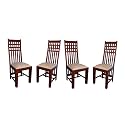 GFH Solid Sheesham Wood Dining Chairs Only | Wooden Set of 2 Dinning Chair for Kitchen &amp; Dining Room | Chairs with Cushion | All (Natural, Set of 4)