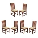 GFH Solid Sheesham Wood Dining Chairs Only | Wooden Set of 2 Dinning Chair for Kitchen &amp; Dining Room | Chairs with Cushion | All (Natural Teak Finish, Set of 6)