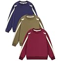 GFQLONG 3 Pack Toddler Boy Girl Cotton Crewneck Sweatshirt Kids Lightweight Long Sleeves with Stripe Fall Fashion Tops