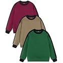 GFQLONG 3 Pack Toddler Boy Girl Cotton Crewneck Sweatshirt Kids Lightweight Long Sleeves with Stripe Fall Fashion Tops