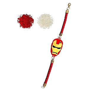 super heroes designer bracelet rakhi for brother for raksha bandhan with roli chawal - rakshabandhan rakhi for brother from sister gold acrylic