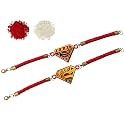 Super Heroes Designer Bracelet Rakhi for Brother for Raksha Bandhan with Roli Chawal - Rakshabandhan Rakhi for Brother from Sister (Gold Acrylic)
