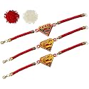 Super Heroes Designer Bracelet Rakhi for Brother for Raksha Bandhan with Roli Chawal - Rakshabandhan Rakhi for Brother from Sister (Gold Acrylic)
