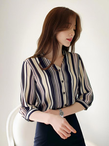 GG Style Casual Striped Women Multicolor Top