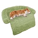 GGIB Calming Dog Bed Fluffy Plush Dog Mat for Furniture Protector with Removable Washable Cover for Large Medium Small Dogs and Cats (Medium, Grass Green)