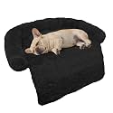 GGIB Calming Dog Bed Fluffy Plush Dog Mat for Furniture Protector with Removable Washable Cover for Large Medium Small Dogs and Cats (Small,Black)