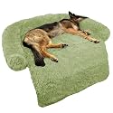 GGIB Calming Dog Bed Fluffy Plush Dog Mat for Furniture Protector with Removable Washable Cover for Large Medium Small Dogs and Cats (Large, Grass Green)