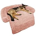 GGIB Calming Dog Bed Fluffy Plush Dog Mat for Furniture Protector with Removable Washable Cover for Large Medium Small Dogs and Cats (Large, Pink)