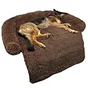 GGIB Calming Dog Bed Fluffy Plush Dog Mat for Furniture Protector with Removable Washable Cover for Large Medium Small Dogs and Cats (Large, Coffee)
