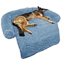 GGIB Calming Dog Bed Fluffy Plush Dog Mat for Furniture Protector with Removable Washable Cover for Large Medium Small Dogs and Cats (Large, Navy)