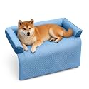 GGIB Dog Bed Mat with Bolster Pillow Washable Dog Couch Cover Breathable Pet Couch Bed Protector Indoor(Medium, Cooling Blue)